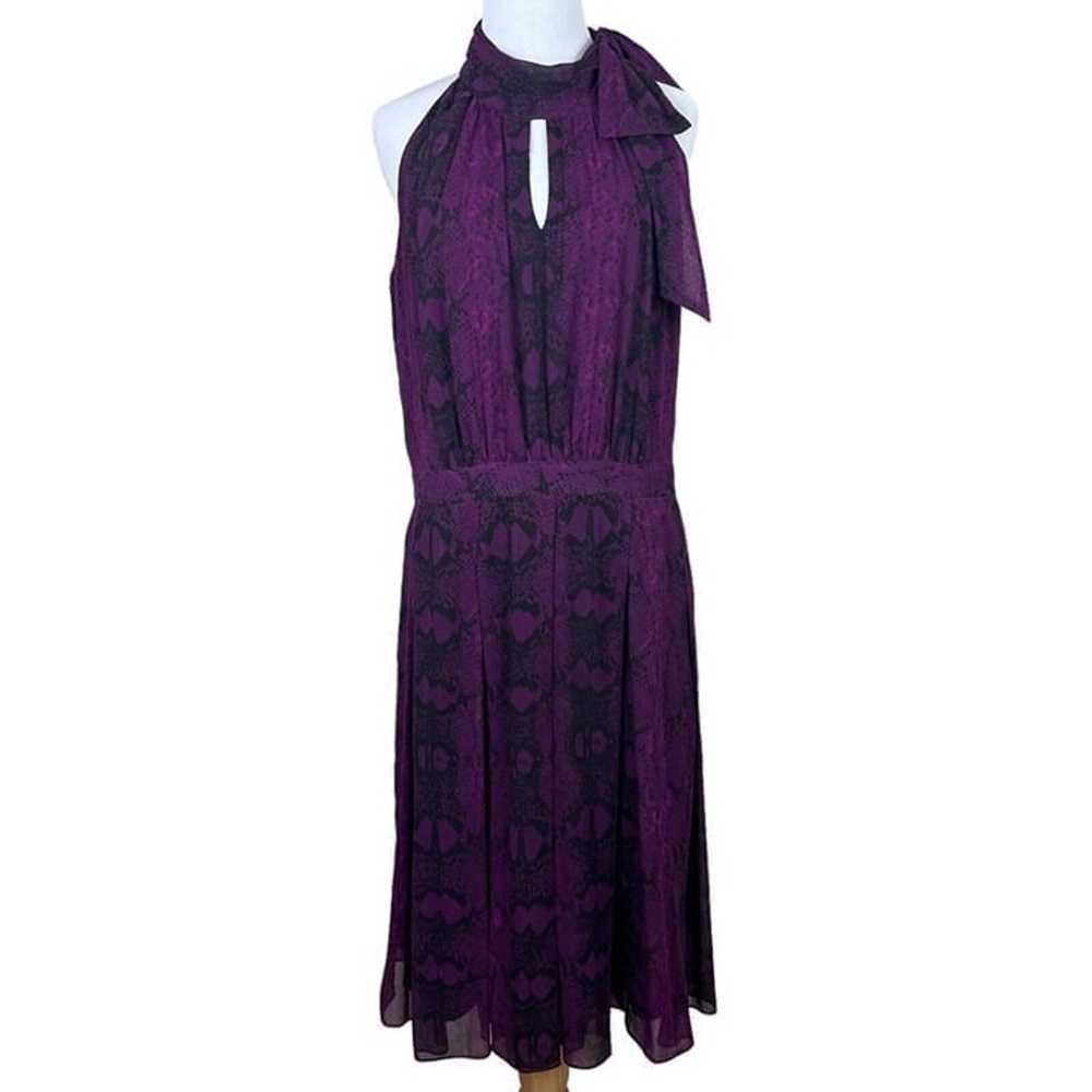 White House Black Market Dress 12 Purple Printed … - image 1