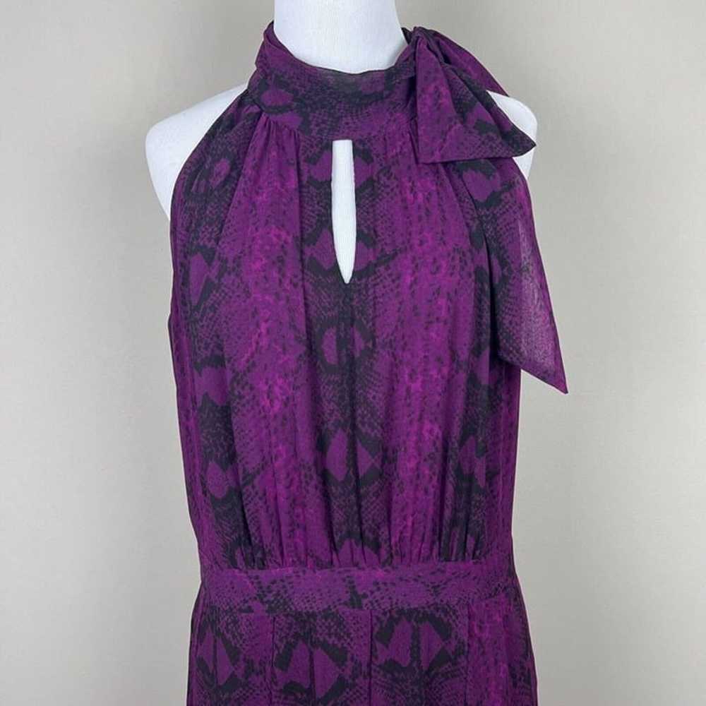 White House Black Market Dress 12 Purple Printed … - image 3