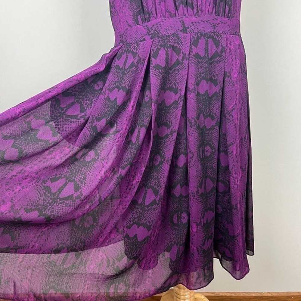 White House Black Market Dress 12 Purple Printed … - image 4