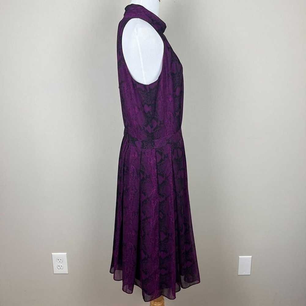 White House Black Market Dress 12 Purple Printed … - image 6