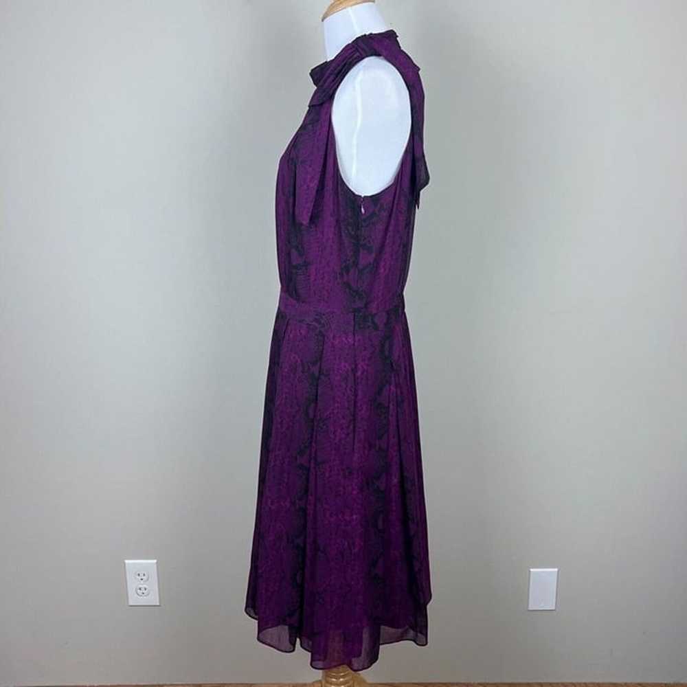 White House Black Market Dress 12 Purple Printed … - image 9