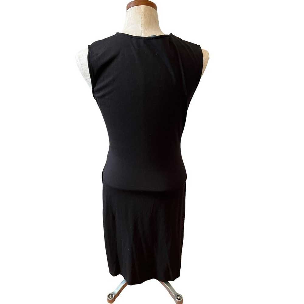 Theory black ruched knit sleeveless bodycon dress… - image 4