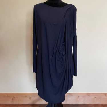 COS Navy Blue Draped Long sleeve Dress  Small