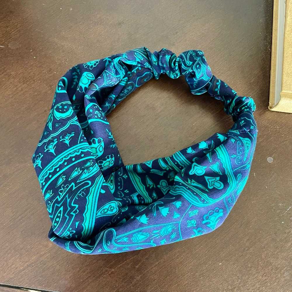 Handmade Boho Blue Paisley Headband - image 2