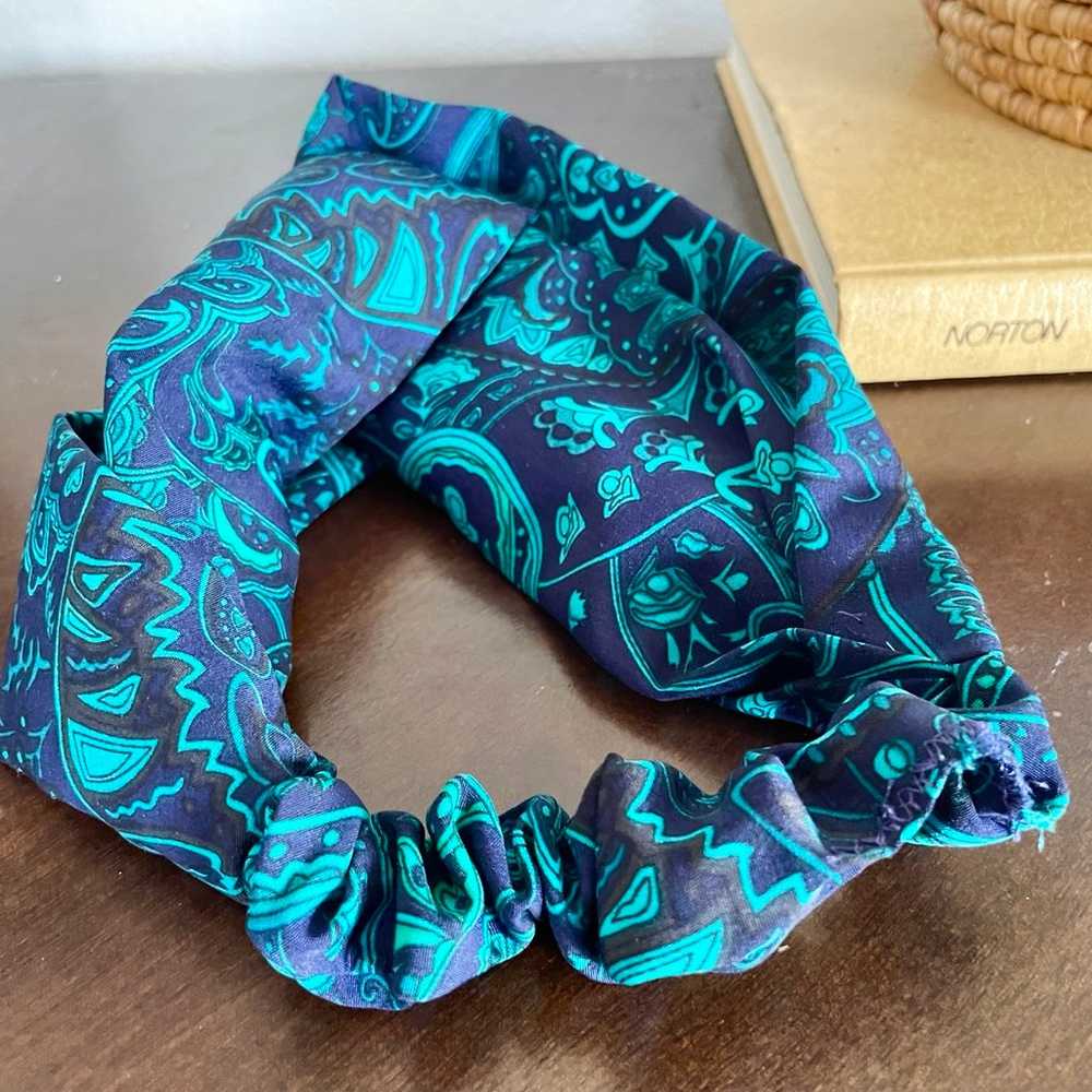 Handmade Boho Blue Paisley Headband - image 4