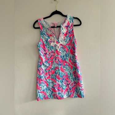 Lilly Pulitzer Small Pink Blue Sleeveless Mini Dr… - image 1