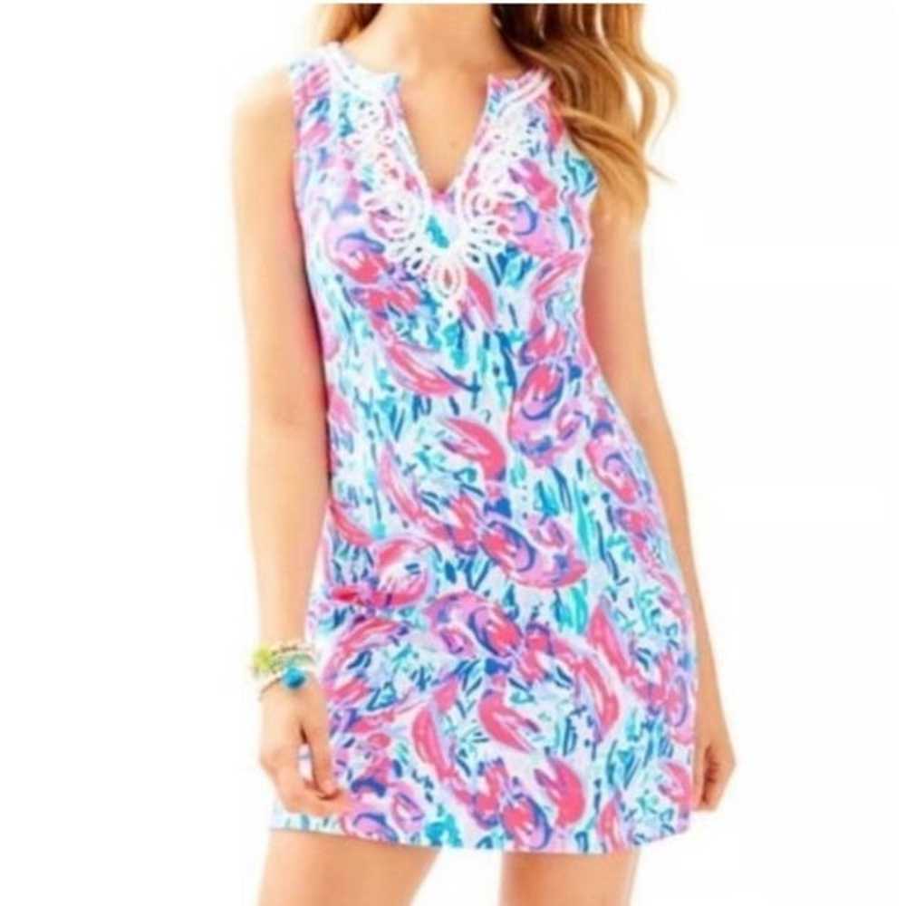 Lilly Pulitzer Small Pink Blue Sleeveless Mini Dr… - image 2