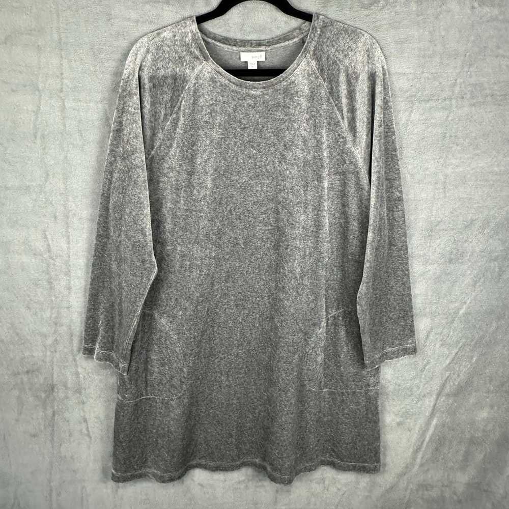 J Jill Purejill Dress Womens Extra Large Gray Vel… - image 1