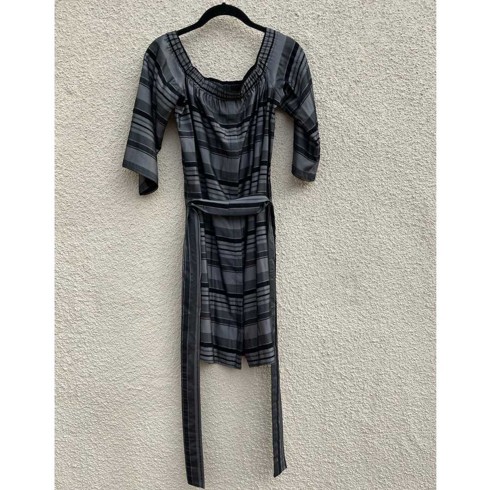 Bailey 44 Off Shoulder Stripe Dress S Silver Black - image 3