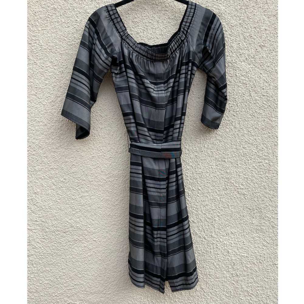 Bailey 44 Off Shoulder Stripe Dress S Silver Black - image 4