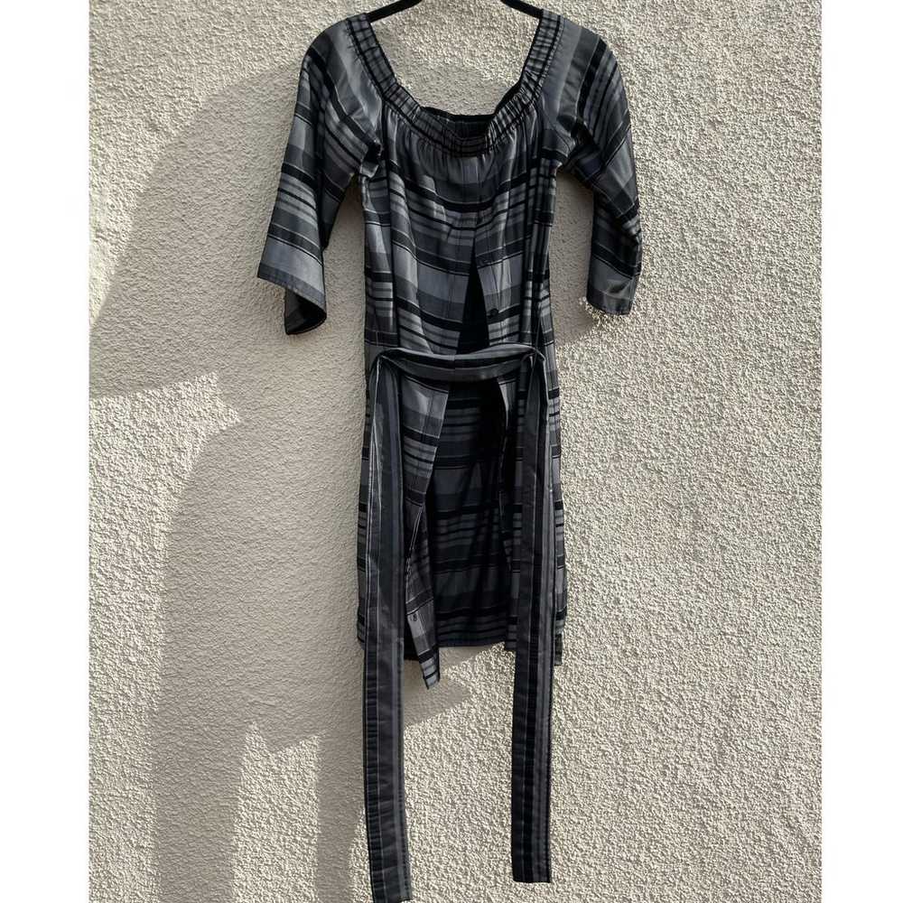 Bailey 44 Off Shoulder Stripe Dress S Silver Black - image 8