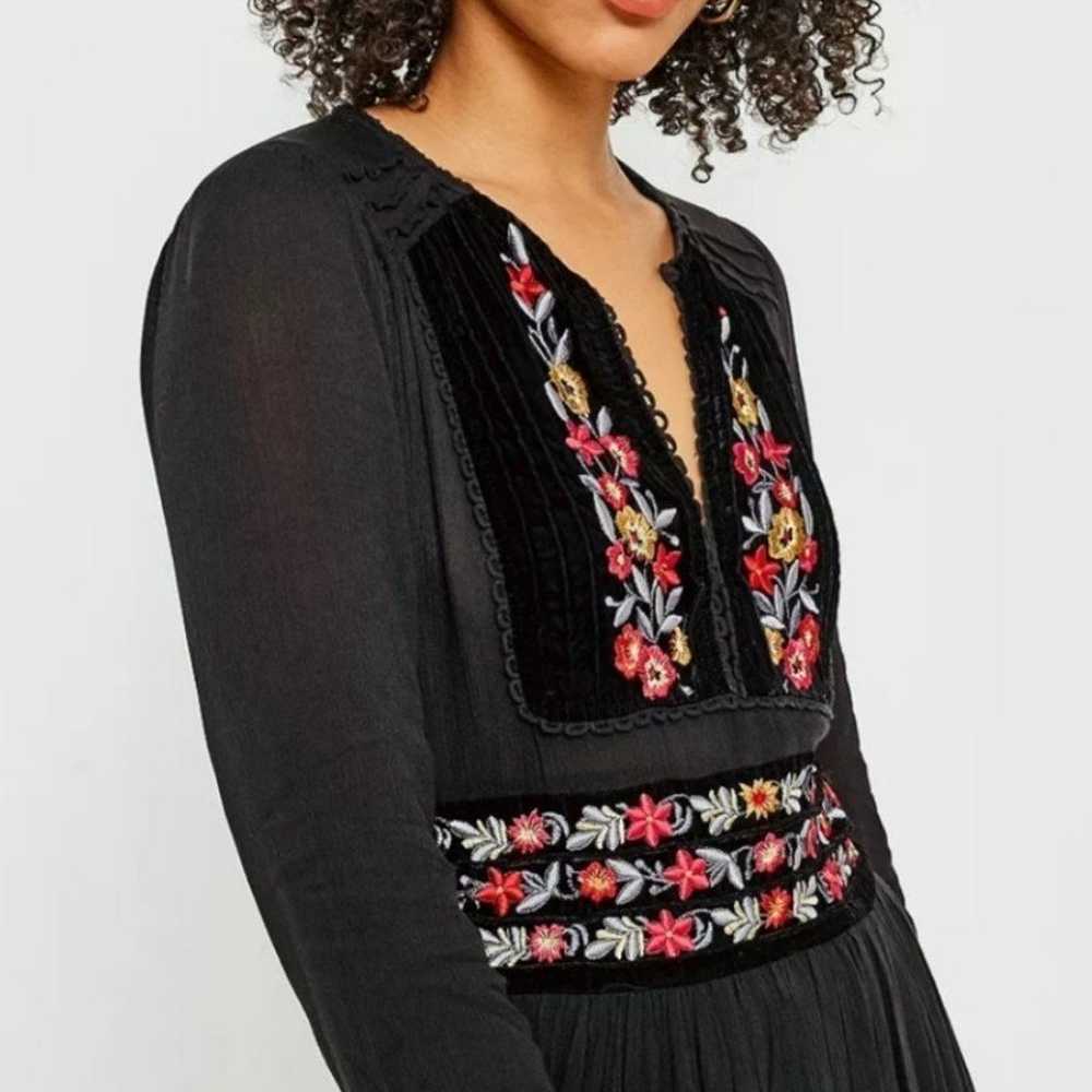 Authentic Free People Dress Small Embroidered Flo… - image 6