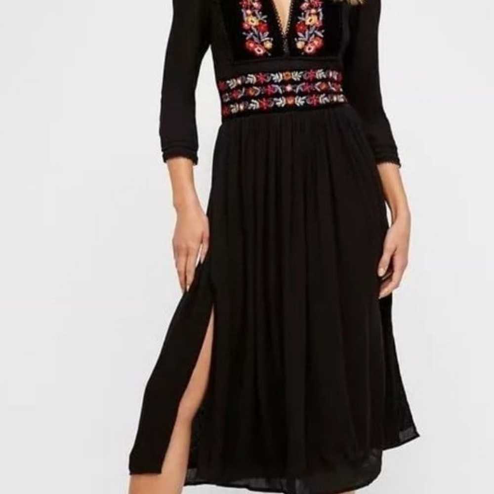 Authentic Free People Dress Small Embroidered Flo… - image 8