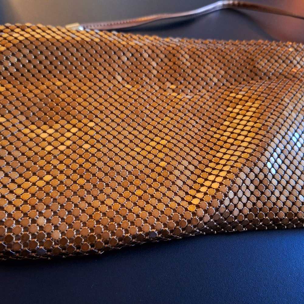 Vintage Gold Metallic Mesh Clutch - image 1