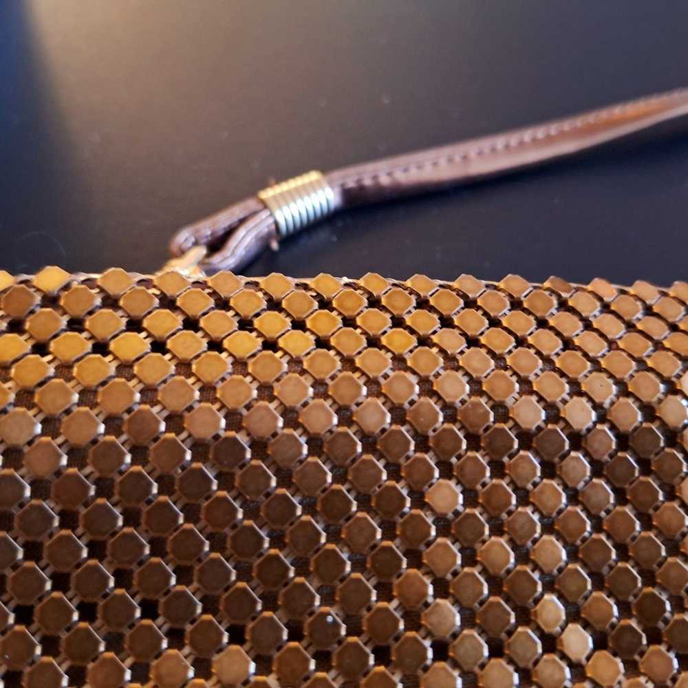 Vintage Gold Metallic Mesh Clutch - image 2