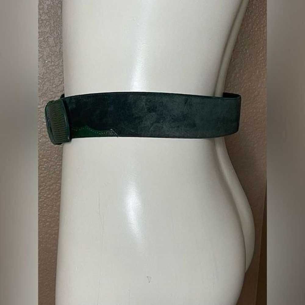 Vintage Genuine leather green belt - image 4