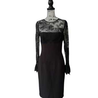 David Meister Black Cocktail Formal Dress Size 6 - image 1