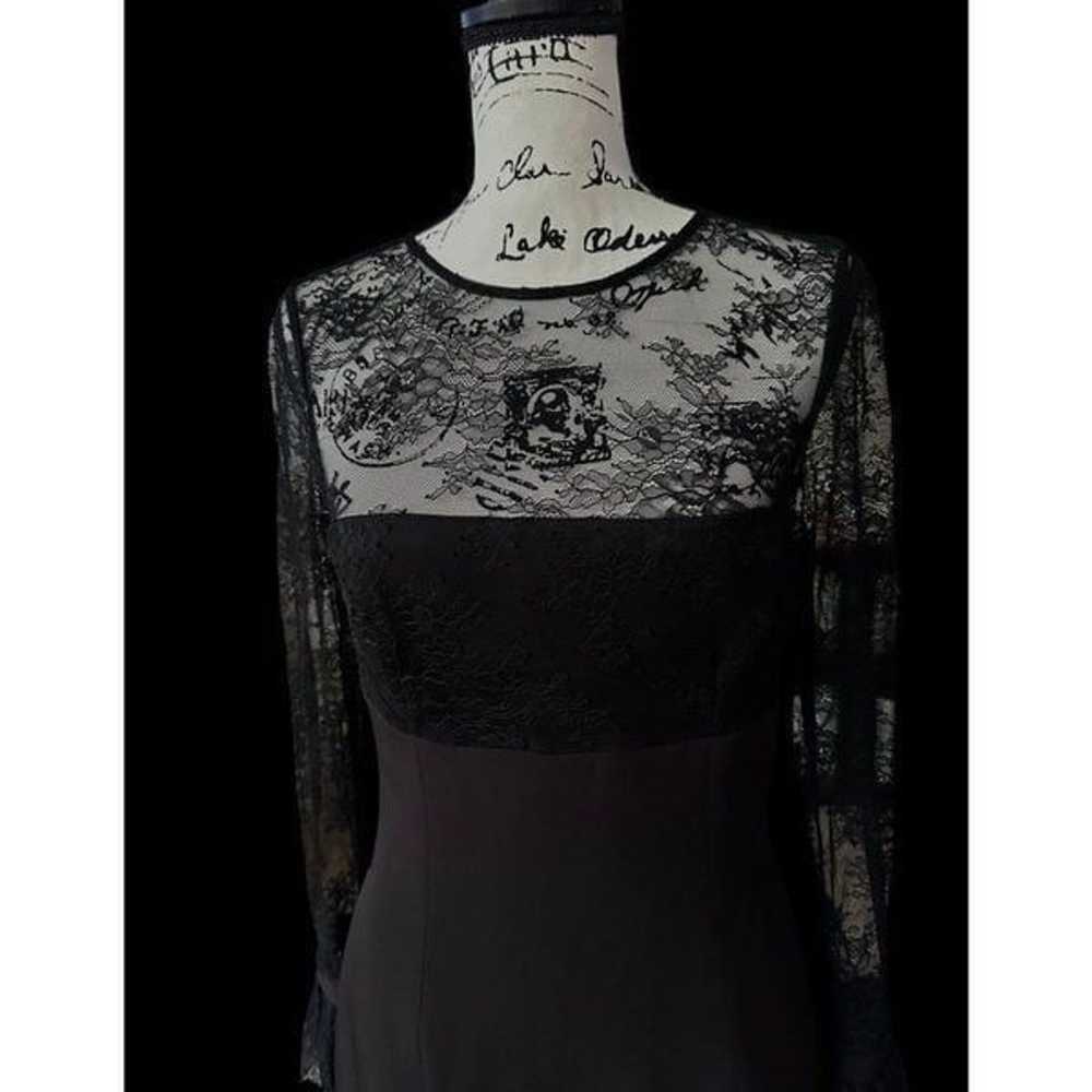 David Meister Black Cocktail Formal Dress Size 6 - image 5