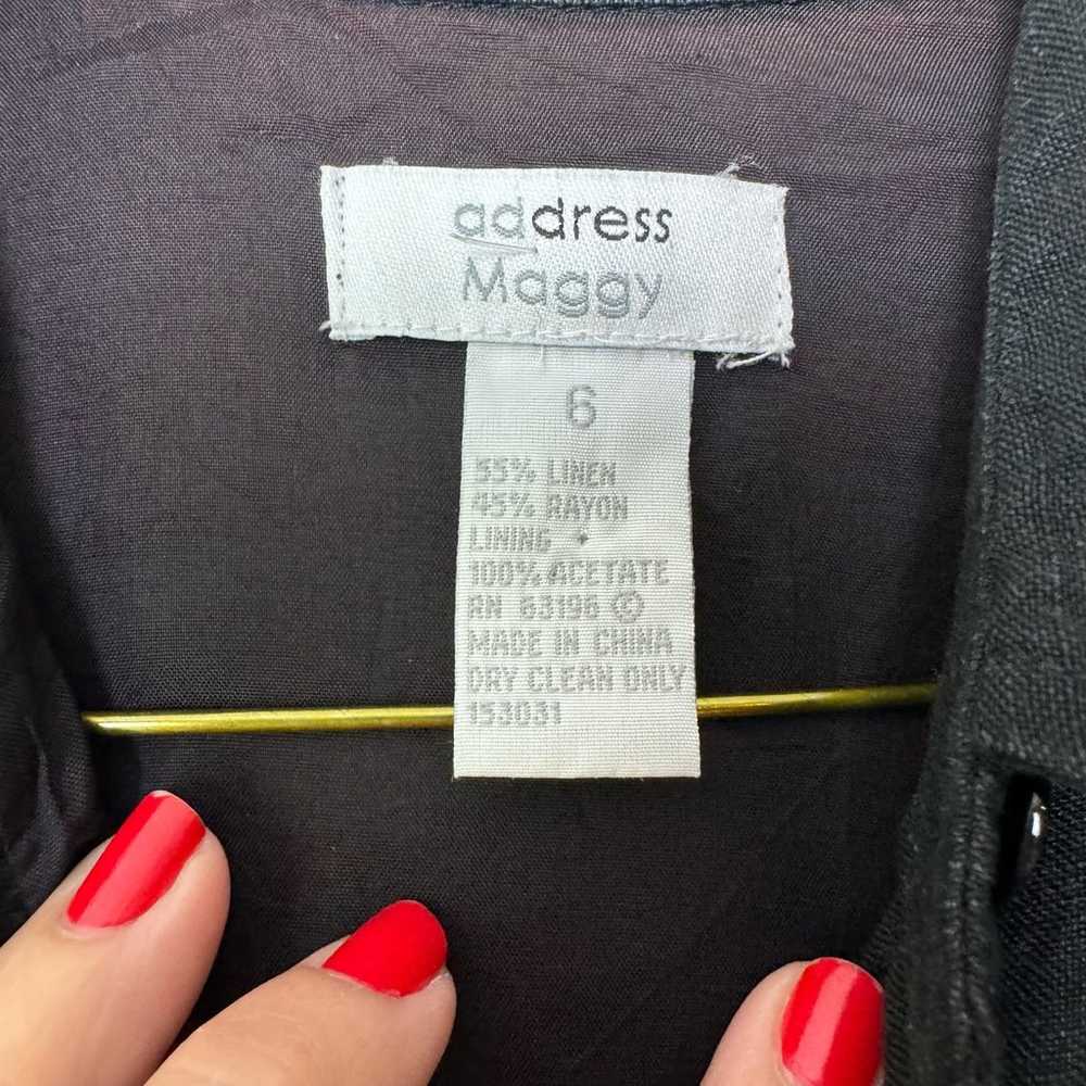 Address by Maggy London Linen Rayon black button … - image 3