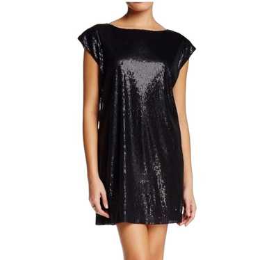 Michael Stars Sequined Shift Dress Black LBD Small