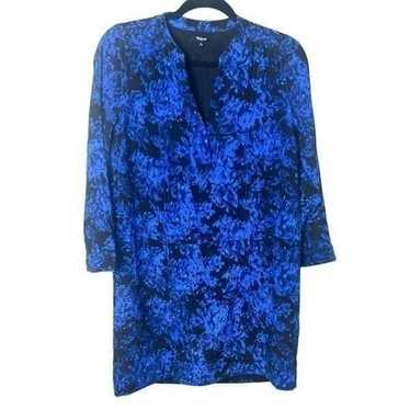 Madewell Royal Blue Silk Director Shift Dress Sz