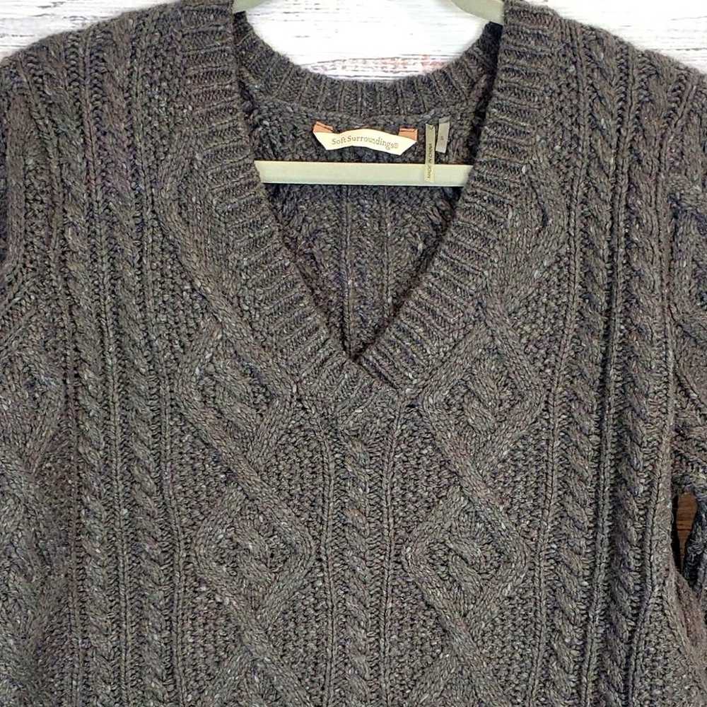 Soft Surroundings Wool Blend  Cable Knit Tunic Ov… - image 3