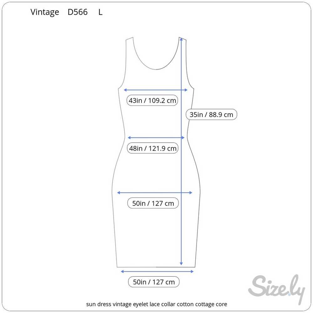 sun dress vintage eyelet lace collar cotton cotta… - image 2