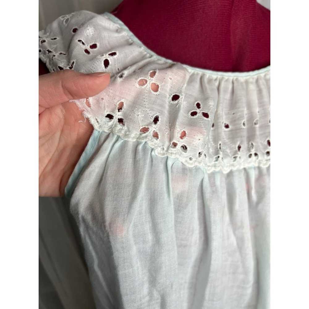 sun dress vintage eyelet lace collar cotton cotta… - image 3