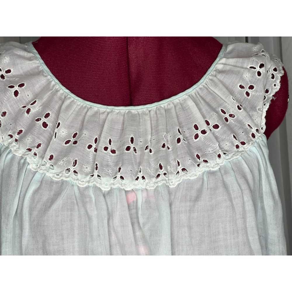 sun dress vintage eyelet lace collar cotton cotta… - image 5