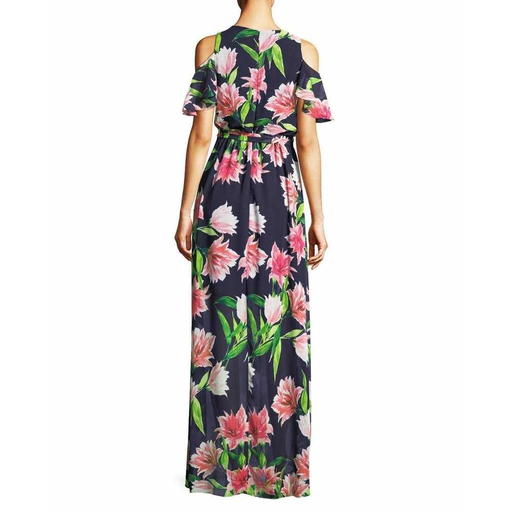 Eliza J Womens Floral Chiffon Cold Shoulder Maxi … - image 11