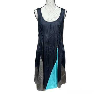 DKNY 100% Silk Sleeveless Black Cocktail Dress poc