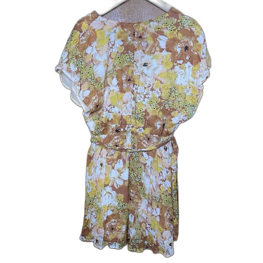 Free People Floral Print V-Neck Freddy Tie Mini D… - image 4