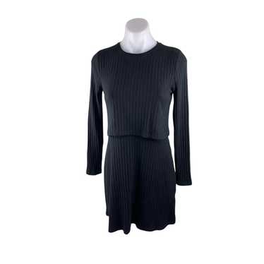 Abercrombie and fitch black ribbed sweater dress