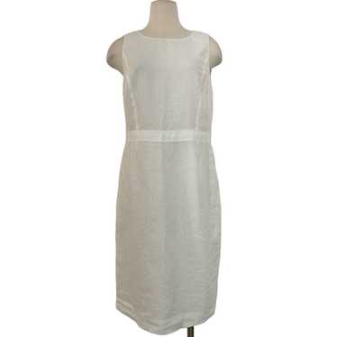 Brooks Brothers Linen Sheath Dress Sleeveless Whi… - image 1