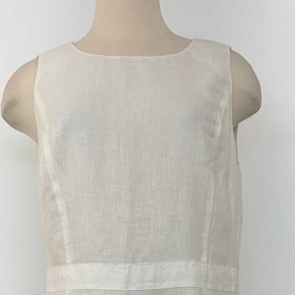 Brooks Brothers Linen Sheath Dress Sleeveless Whi… - image 2