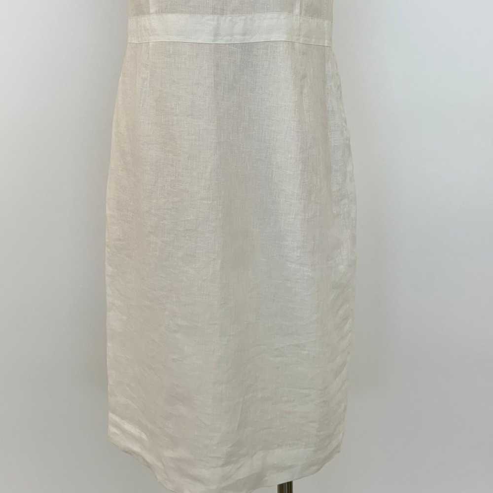 Brooks Brothers Linen Sheath Dress Sleeveless Whi… - image 3