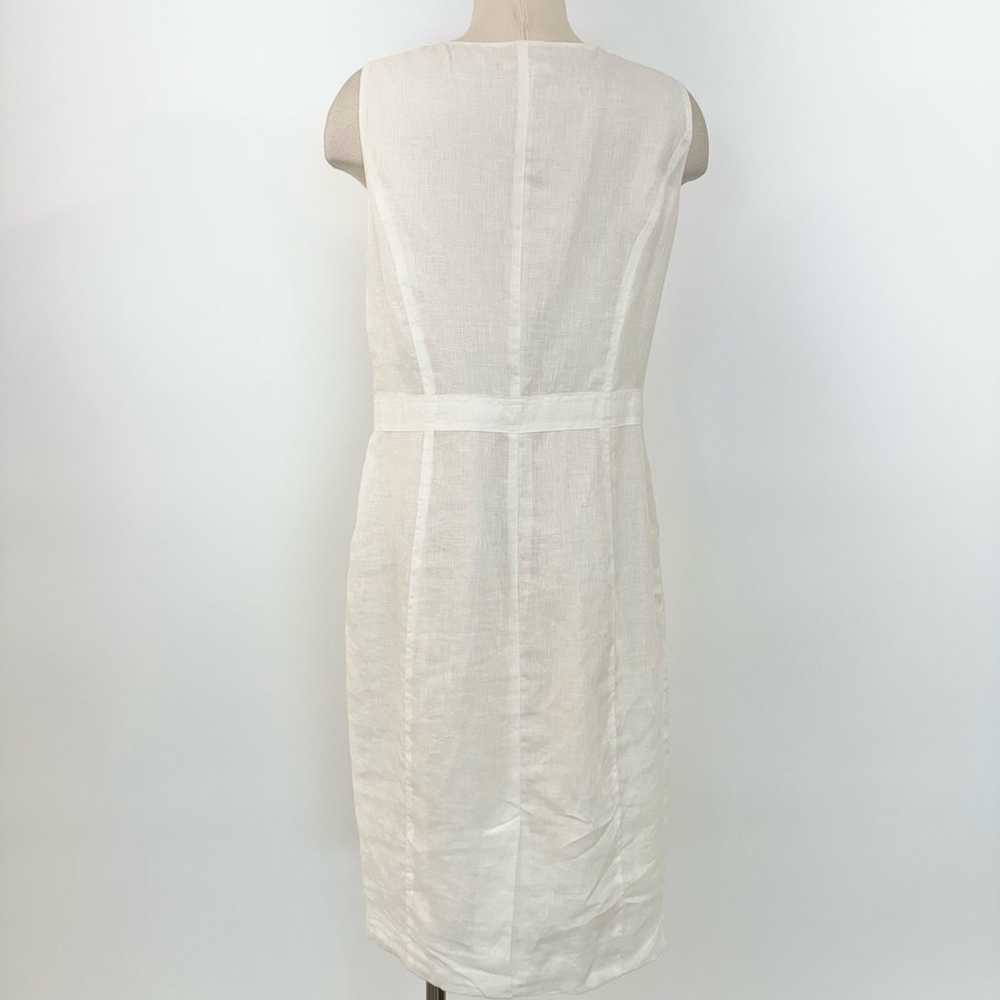 Brooks Brothers Linen Sheath Dress Sleeveless Whi… - image 4