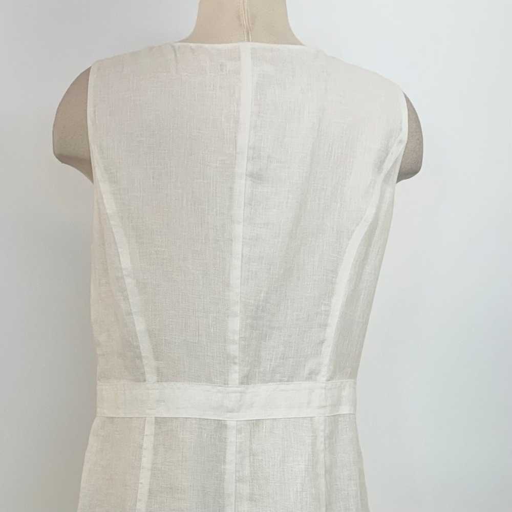 Brooks Brothers Linen Sheath Dress Sleeveless Whi… - image 5