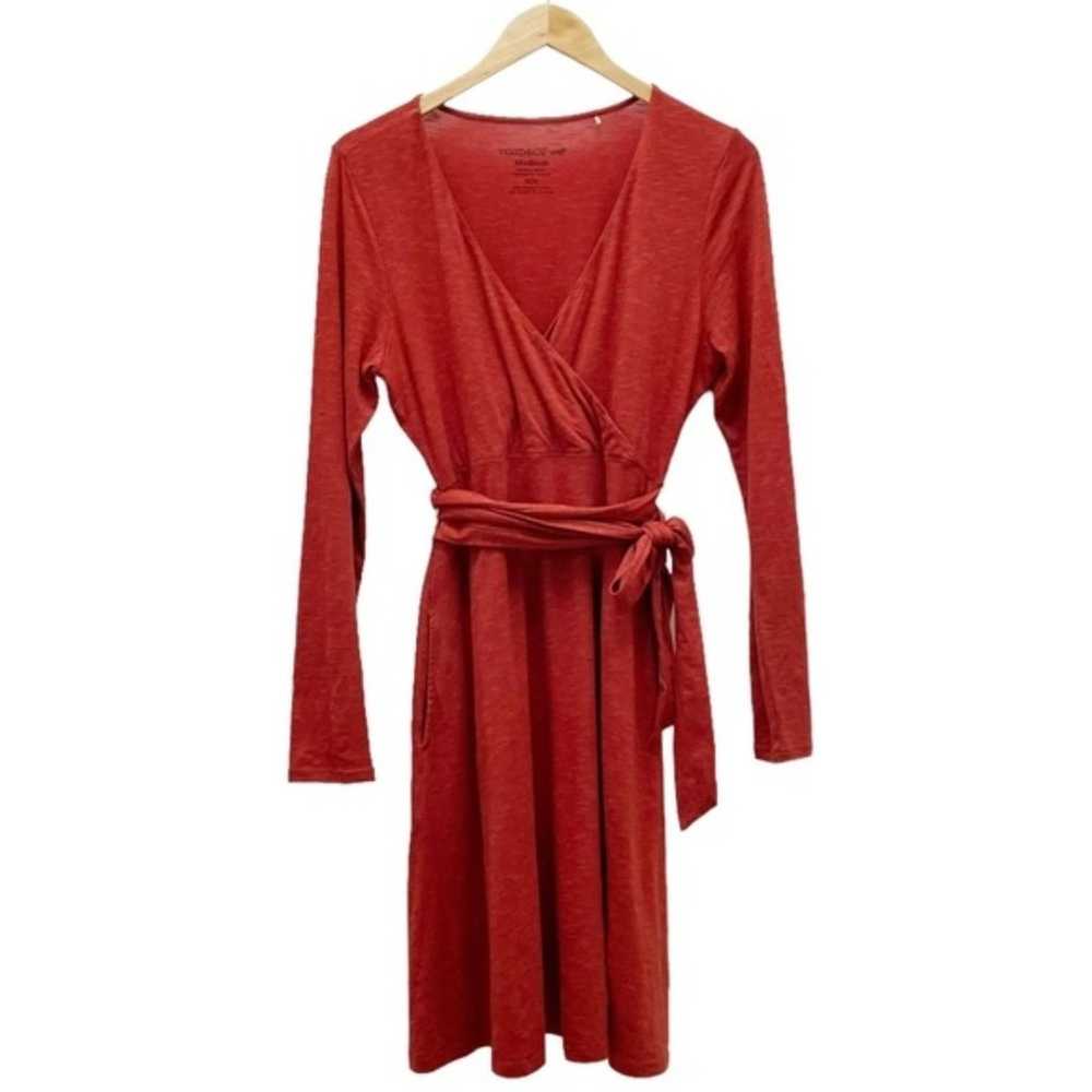 Toad & Co Cue Long Sleeve Wrap Dress Burnt Orange… - image 2