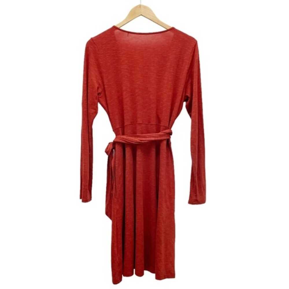 Toad & Co Cue Long Sleeve Wrap Dress Burnt Orange… - image 3