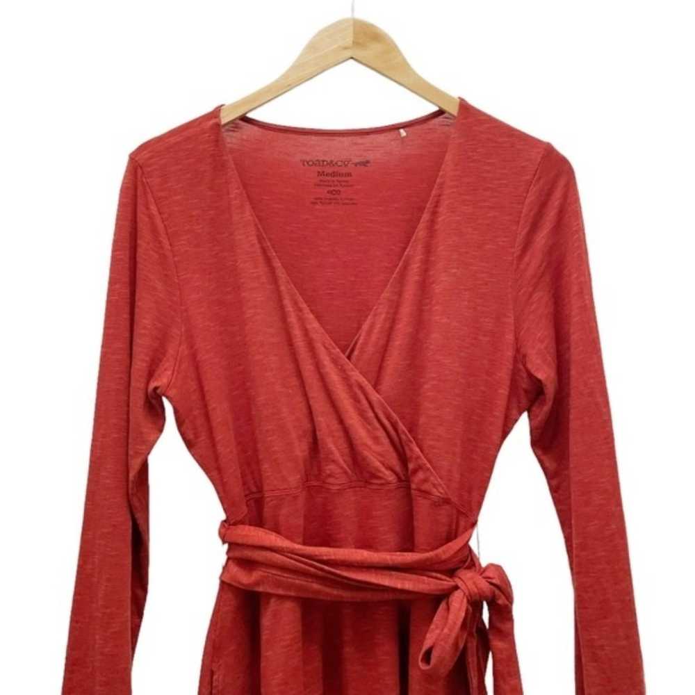 Toad & Co Cue Long Sleeve Wrap Dress Burnt Orange… - image 4