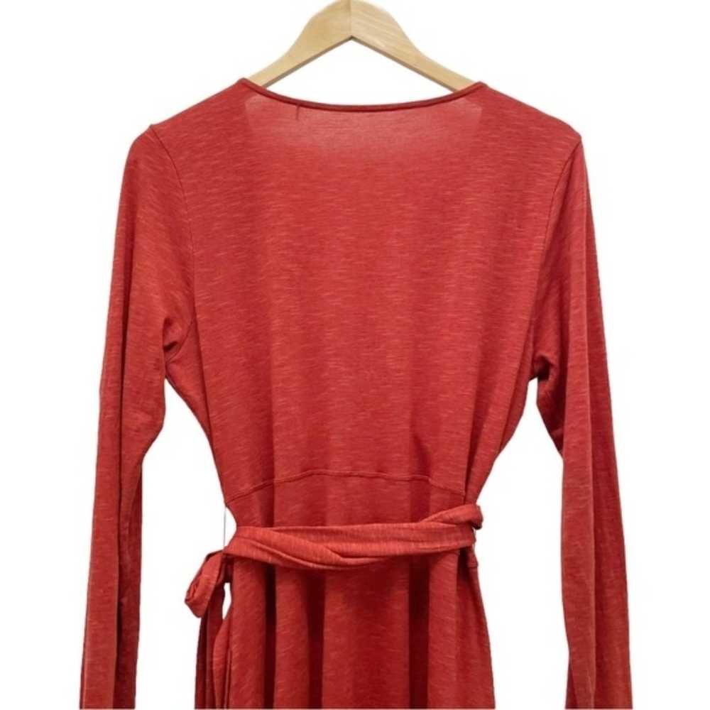 Toad & Co Cue Long Sleeve Wrap Dress Burnt Orange… - image 5