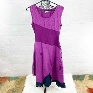 Matilda Jane Ekaterina Grape Linen Blend Midi Dre… - image 1