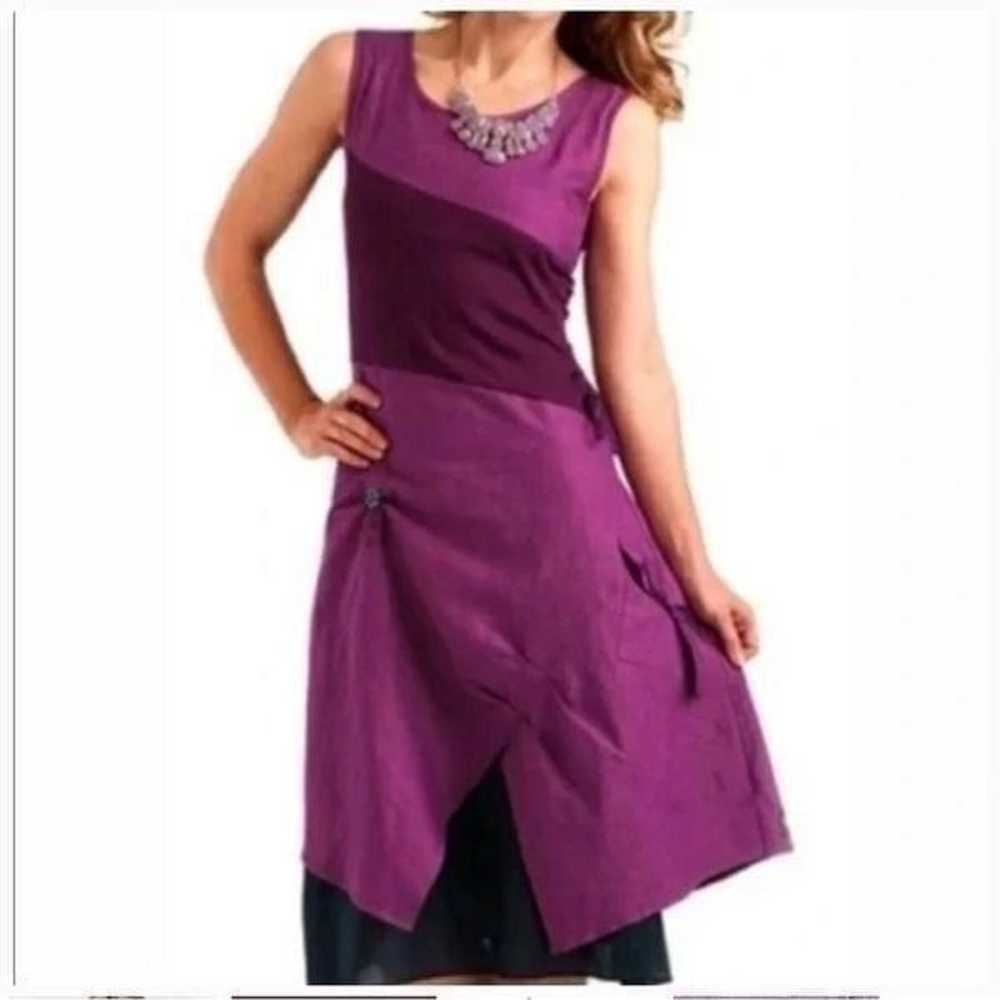 Matilda Jane Ekaterina Grape Linen Blend Midi Dre… - image 2