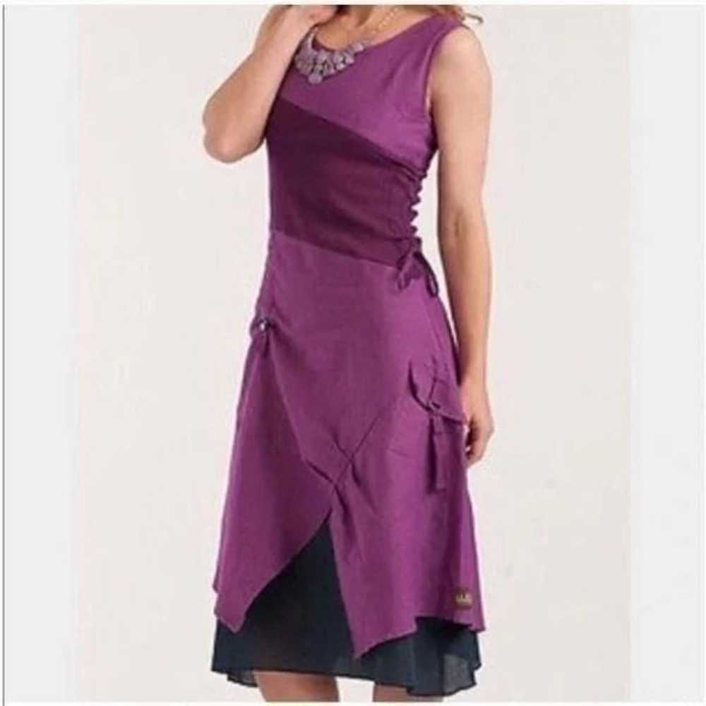 Matilda Jane Ekaterina Grape Linen Blend Midi Dre… - image 3