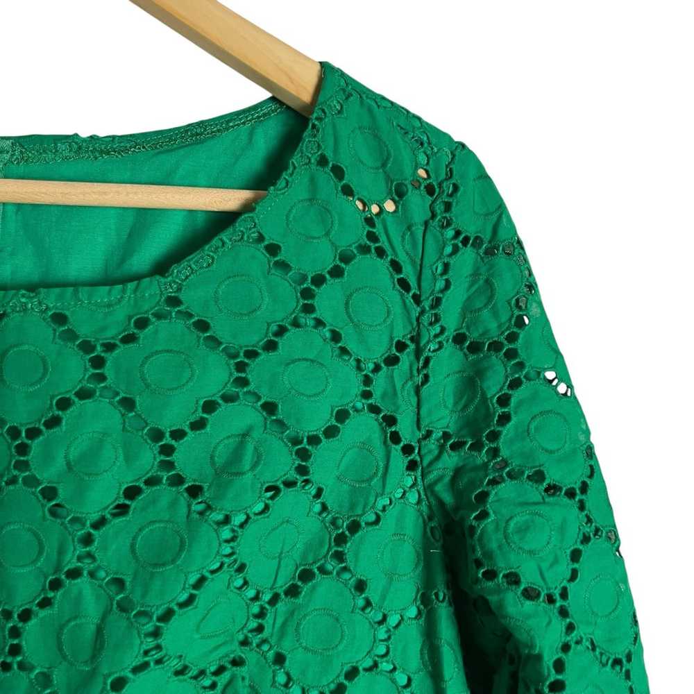 Talbots Kelly Green Eyelet Lace Long Sleeve Knee … - image 4