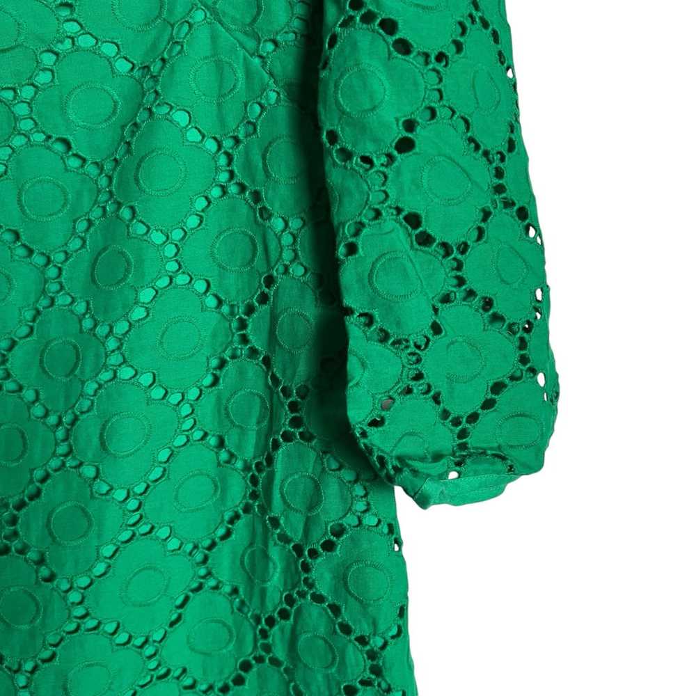 Talbots Kelly Green Eyelet Lace Long Sleeve Knee … - image 5