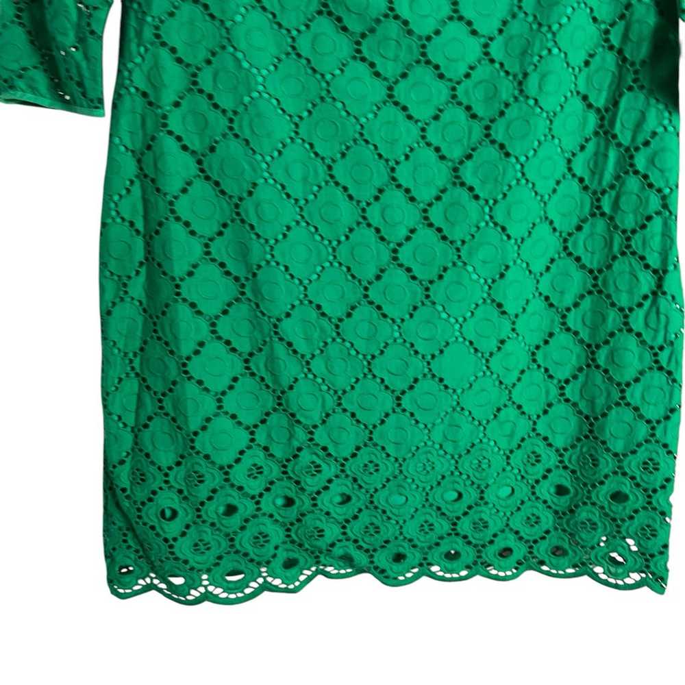 Talbots Kelly Green Eyelet Lace Long Sleeve Knee … - image 6