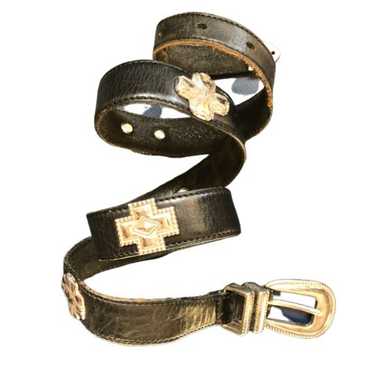 Vintage embellished leather belt