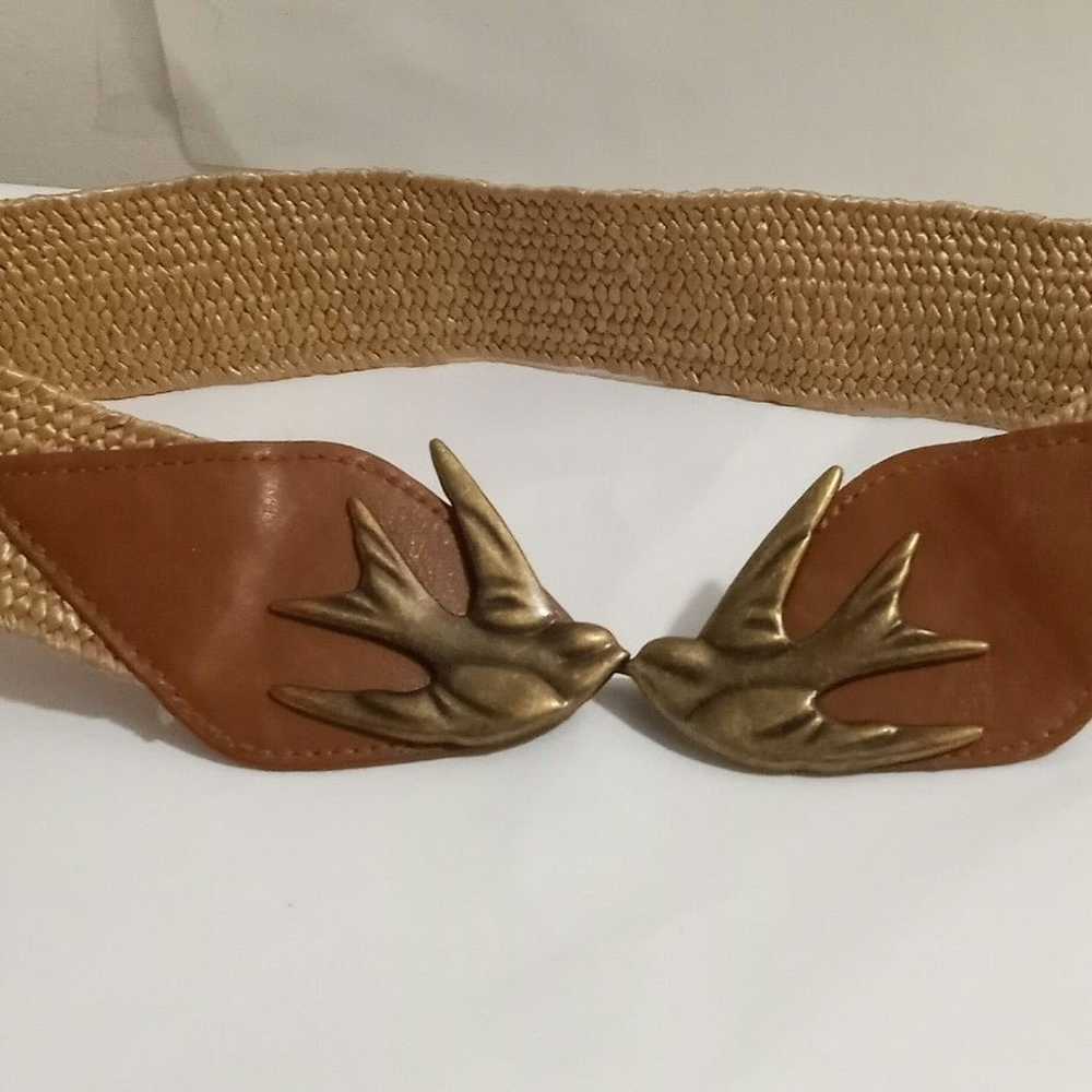 Vtg Art Nouveau Birds Belt - image 2